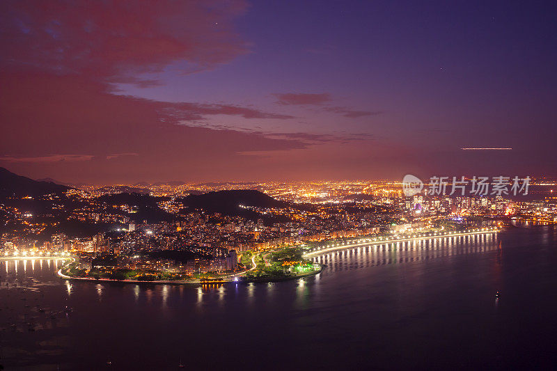 日落时分，里约热内卢里约热内卢，Botafogo Bay